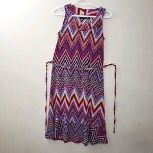 Nina Leonard Boho Multicoloured Print Dress Size S